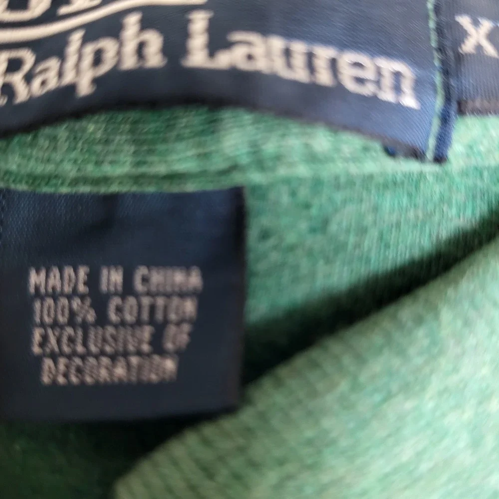 Mens Polo Ralph‎ Lauren Mens XL Green Heathered Cotton Short Sleeve Polo Shirt